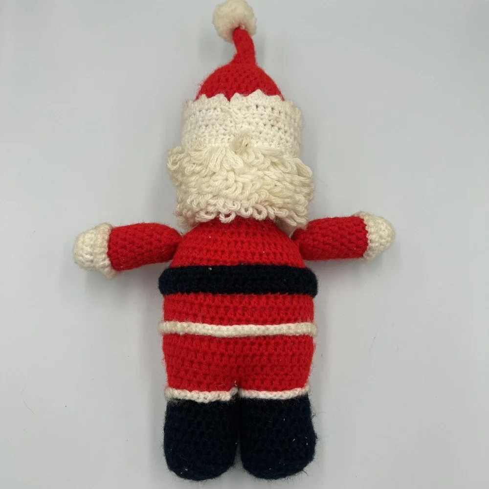 Vintage Handmade Crochet Knit SANTA CLAUS Christmas Holiday 16